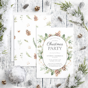 Invitation Coton moderne hiver verdure fête de Noël