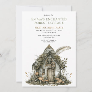 Invitation Cottage forestier enchanté 1er anniversaire
