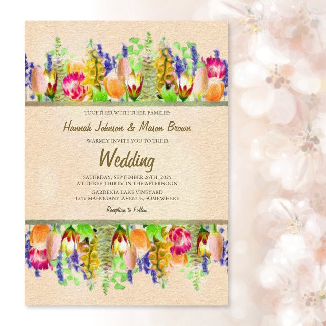 Invitation Cottage Garden Floral Mariage (Créateur téléchargé)
