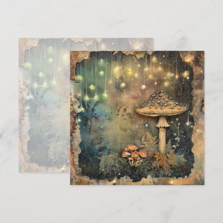 Invitation Cottagecore Champignons Fairy Light Scrapbook Jour