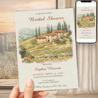 Invitation Cottagecore Italian Farmhouse Bridal Shower