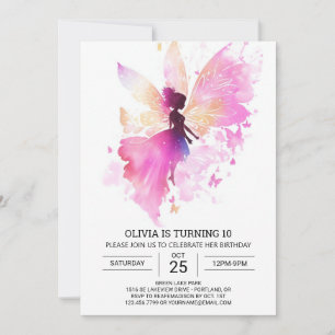 Invitation Cottagecore Princess Fairy Anniversaire Charme