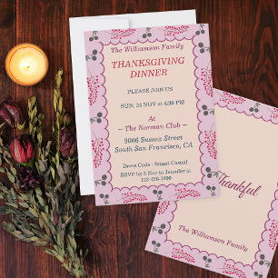 Invitation Cottagecore Soirée Esthétique Thanksgiving