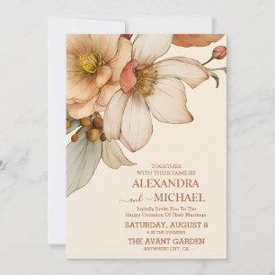 Invitation Cottagecore Whimsical Botanical Fleur sauvage Mari