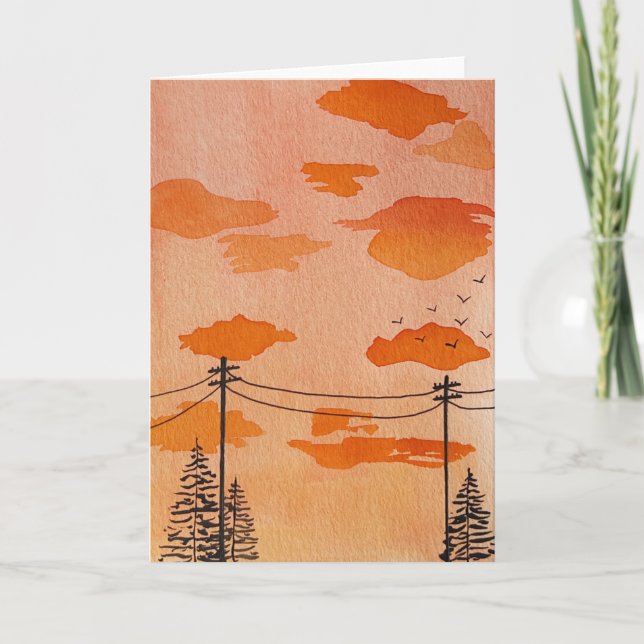 Invitation Coucher de soleil de banlieue (Devant)