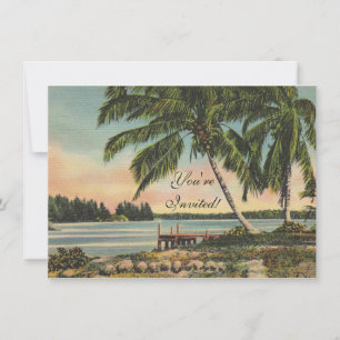 Invitation Coucher de soleil de brise tropicale vintage de co