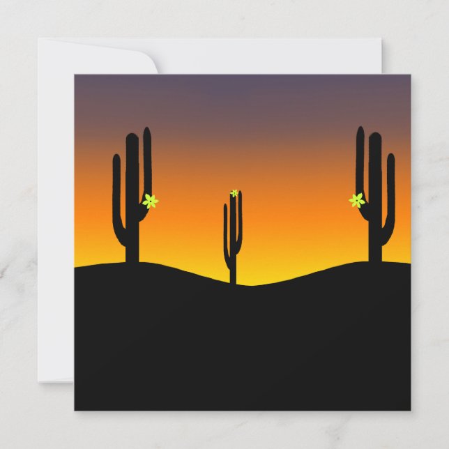 Invitation Coucher de soleil de fleur de cactus (Devant)