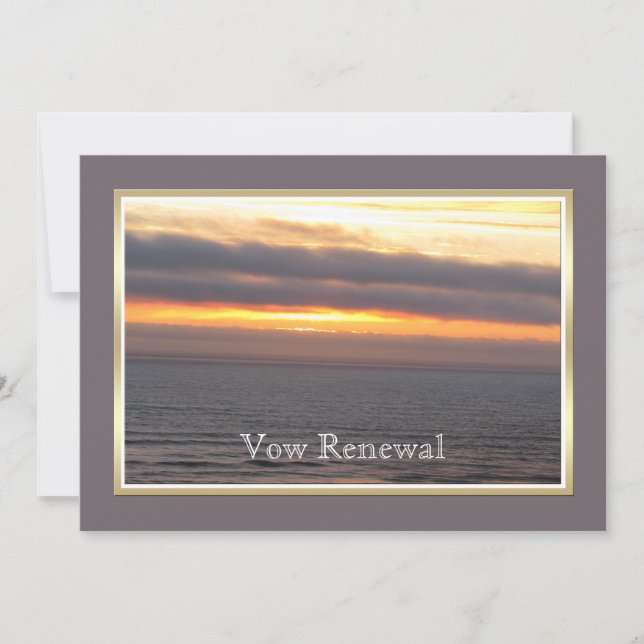 Invitation Coucher de soleil de renouvellement Vow mariage (Devant)