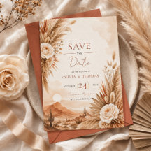 Coucher de soleil du désert Boho Save the Date