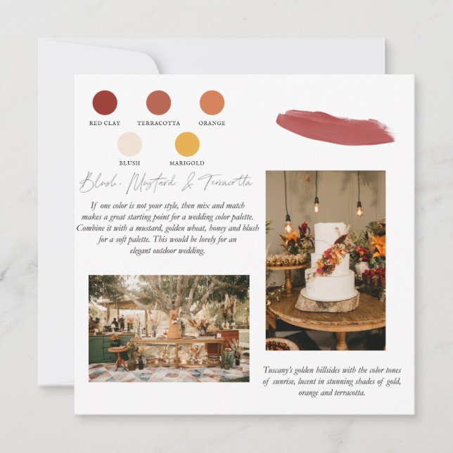 Invitation Coucher de soleil en terre cuite | Palette de coul (Devant)