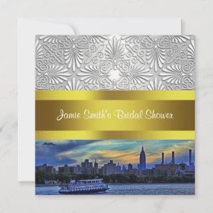 Invitation Coucher de soleil sur la skyline de NYC ESB Blanc