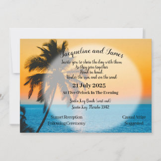 Invitation Coucher De Soleil Tropical Sur La Plage