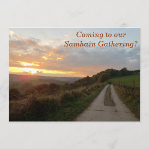 Invitation Coucher du soleil Samhain recueillant l'invitation