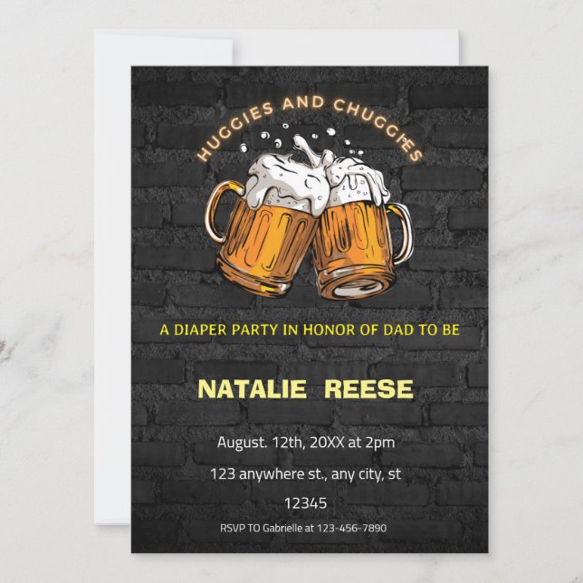 Invitation Couches Huggies et Chuggies pour Papa (Devant)