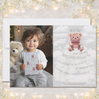 Invitation couches pour ours en peluche mignonnes "Wild One" 