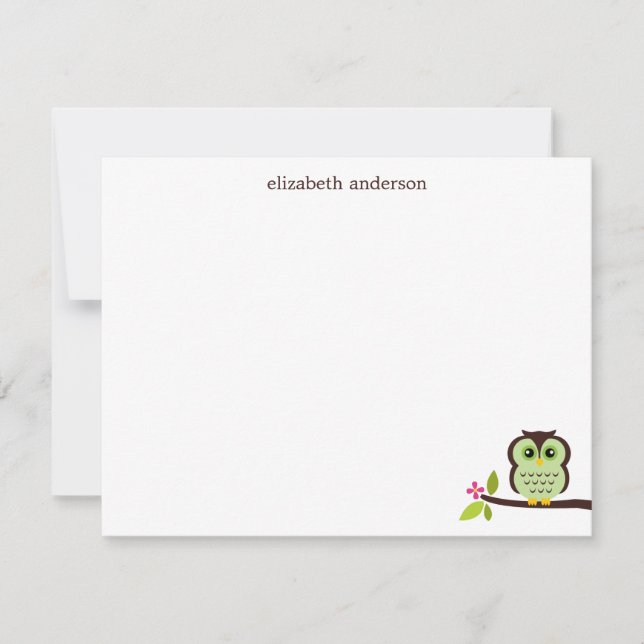 Invitation Coucou vert - Notes de remerciement (Devant)