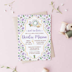 Invitation Coudre dans l'amour ! Broderie, douche de mariée f