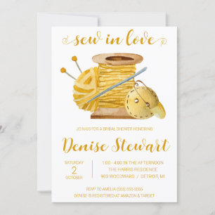 Invitation Coudre dans l'amour, coudre des notes Fête des mar
