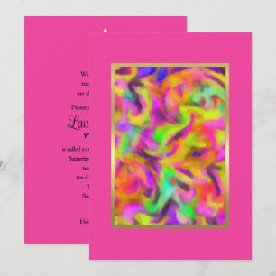 Invitation Couleur bat mitzvah Couleur Abstraite Aquarelle N'