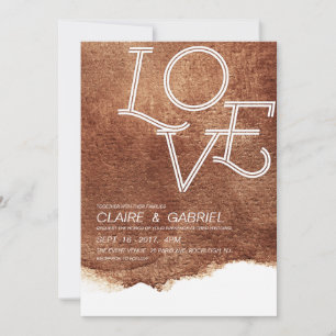 Invitation Couleur cuivre amour mariage simple moderne