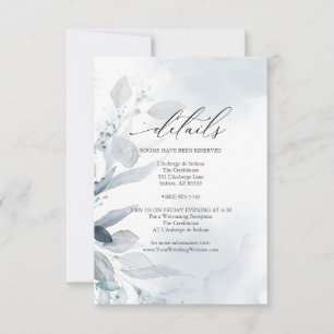 Invitation Couleur d'aquarelle bleu Dusty Détails Insérer une