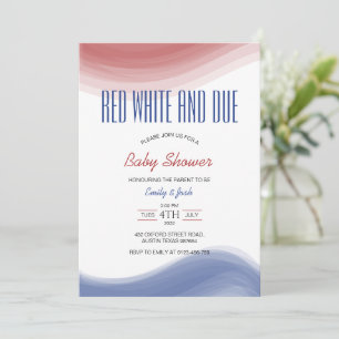 Invitation Couleur d'aquarelle rouge blanc et rouge USA