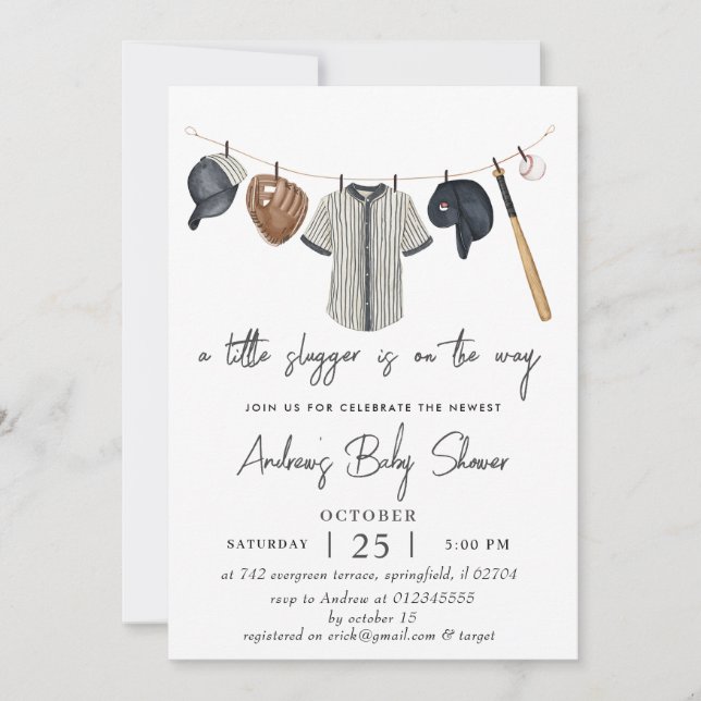 Invitation Couleur d'aquarelle simple de Baby shower de base- (Devant)