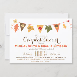 Invitation Couleur d'automne Couple Feuille Couples Wedding s