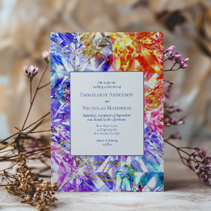 Invitation Couleur de la fête Rainbow Crystal Mariage