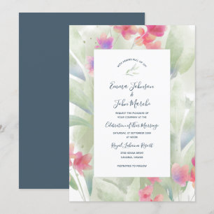 Invitation Couleur de l'eau Plumeria
