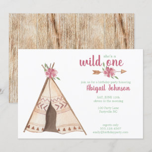 Invitation Couleur d'eau douce Camping sauvage Un premier ann