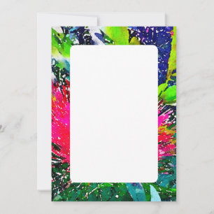 Invitation Couleur d'eau florale vive