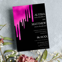 Couleur d'eau noire rose néon gouttes mariage