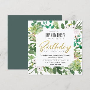 INVITATION COULEUR D'EAU VERTE WREATH FOLIAGE TOUT ÂGE ANNIVE