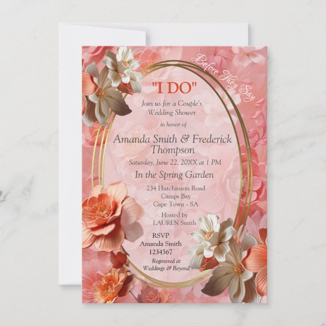 Invitation Couleur douce 2024 des fleurs Peach Fuzz (Devant)
