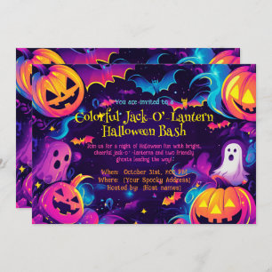 Invitation 🎃 couleur Jack-O’-Lantern Halloween Bash