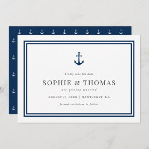 Invitation Couleur modifiable Ancre classique moderne Enregis