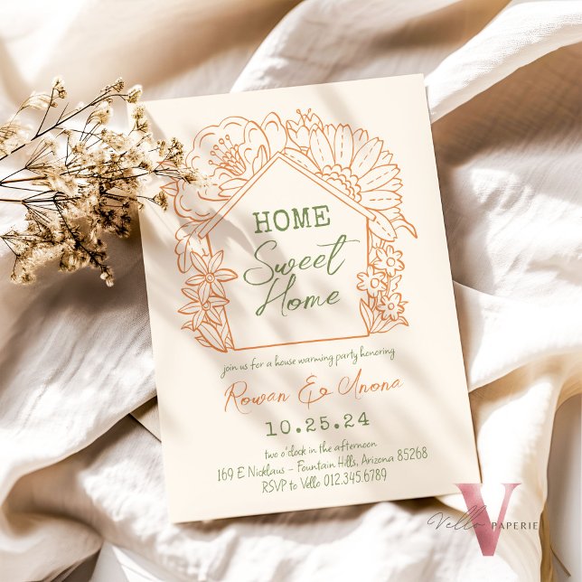 Invitation Couleur modifiable Manipulé Sweet House Réchauffem (Créateur téléchargé)