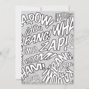 Invitation Couleur Moi Fun Art Pop Bande Dessinée Rétro