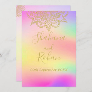 Invitation Couleur or couleur indienne Mariage moderne chic