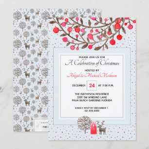 Invitation Couleur personnalisée bleu pastel #Reindeer & Berr