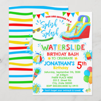 Invitation Couleur primaire pour le glissement d'eau de Splis
