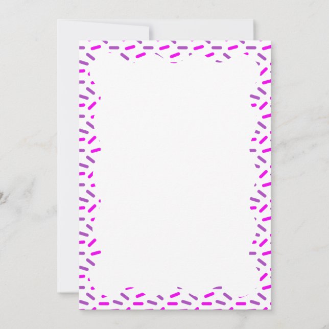 Invitation Couleur rose et violet saupoudrer Bordure ondulée  (Devant)