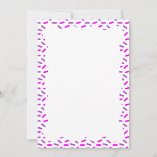 Invitation Couleur rose et violet saupoudrer Bordure ondulée