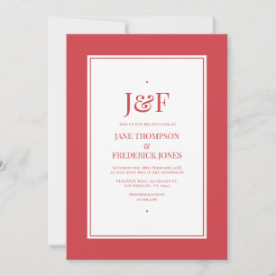 Invitation Couleur Rouge Luxuriant Mariage