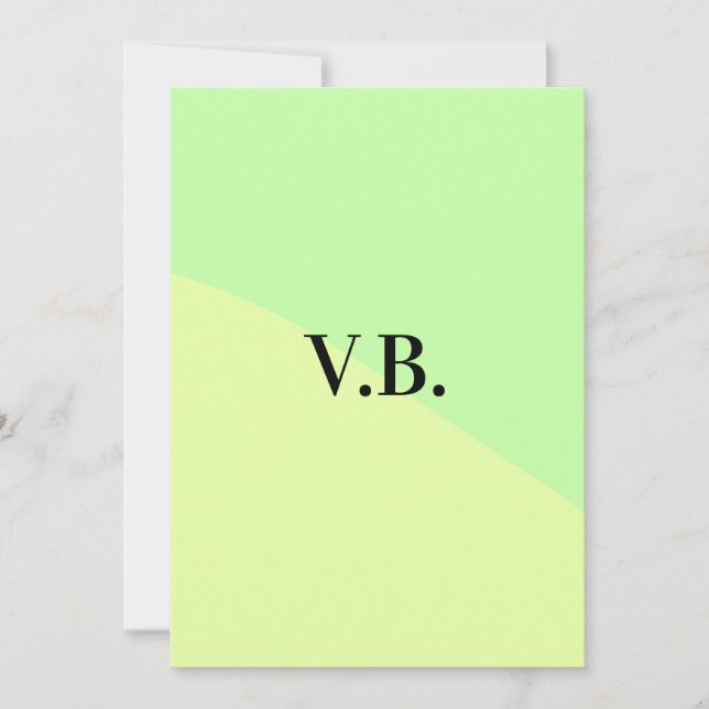 Invitation Couleur unie simple ajouter nom texte monogramme j (Devant)