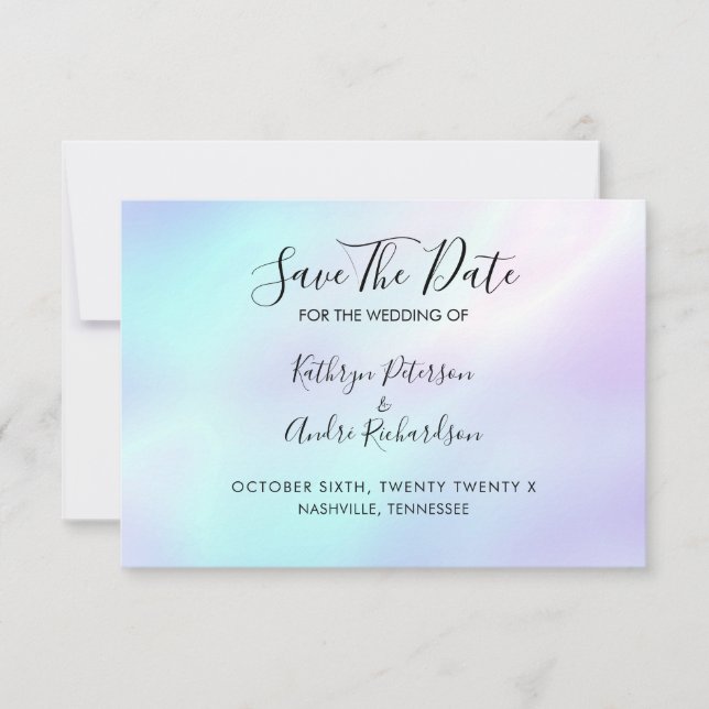 Invitation Couleur violet bleu Maj Enregistrer La Date Invita (Devant)