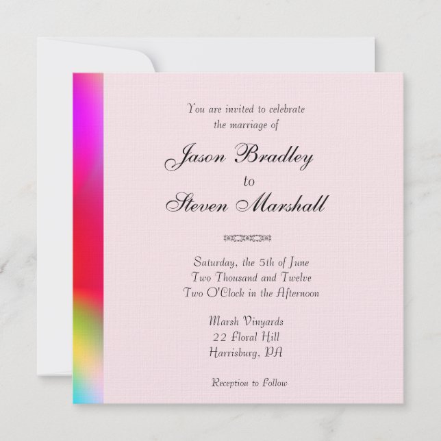 Invitation Couleurs arc-en-ciel Mariage gay (Devant)
