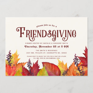 Invitation Couleurs d'Automne   Soirée de dîner entre amis po