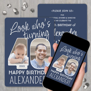 Invitation Couleurs DIY • Regardez qui a 40 ans Fête d'annive